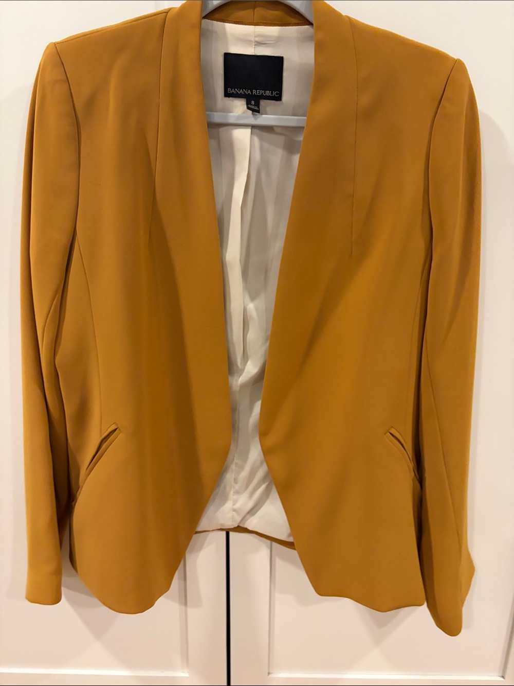 Banana Republic Women's Mustard Yellow Open-Front Blazer